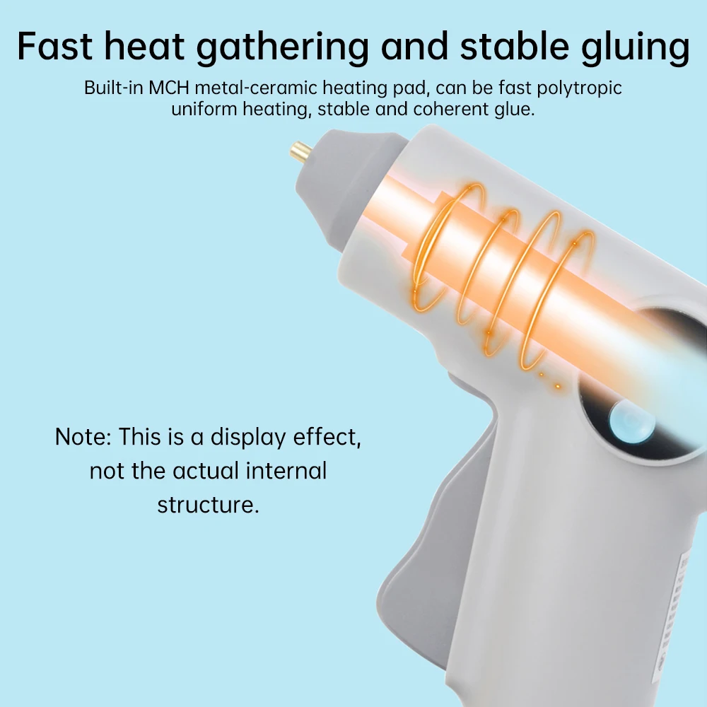 25W Digital Display Wireless Lithium Electric Hot Melt Glue Gun Type C With 22pcs Glue Stick DIY Household Hand Craft Tools