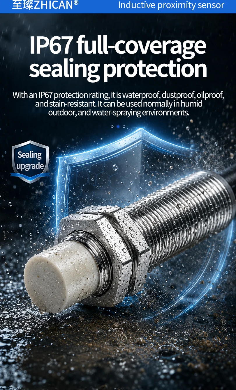 ZHICAN E2B M30 40mm Long Range Inductive Proximity Sensor NPN PNP NO NC 3 Wire DC24V Threaded Metal Detection