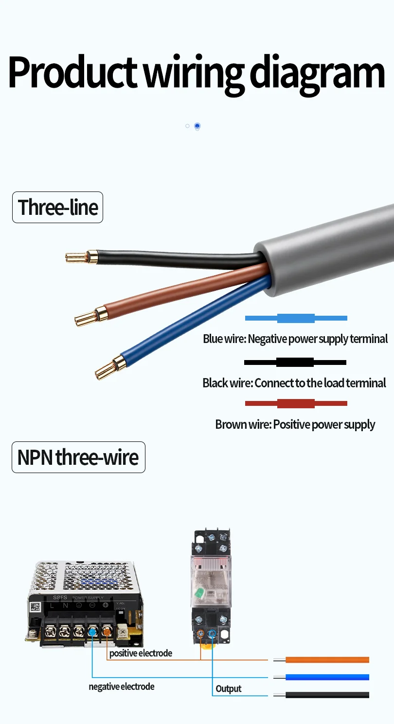 ZHICAN E2B M30 40mm Long Range Inductive Proximity Sensor NPN PNP NO NC 3 Wire DC24V Threaded Metal Detection