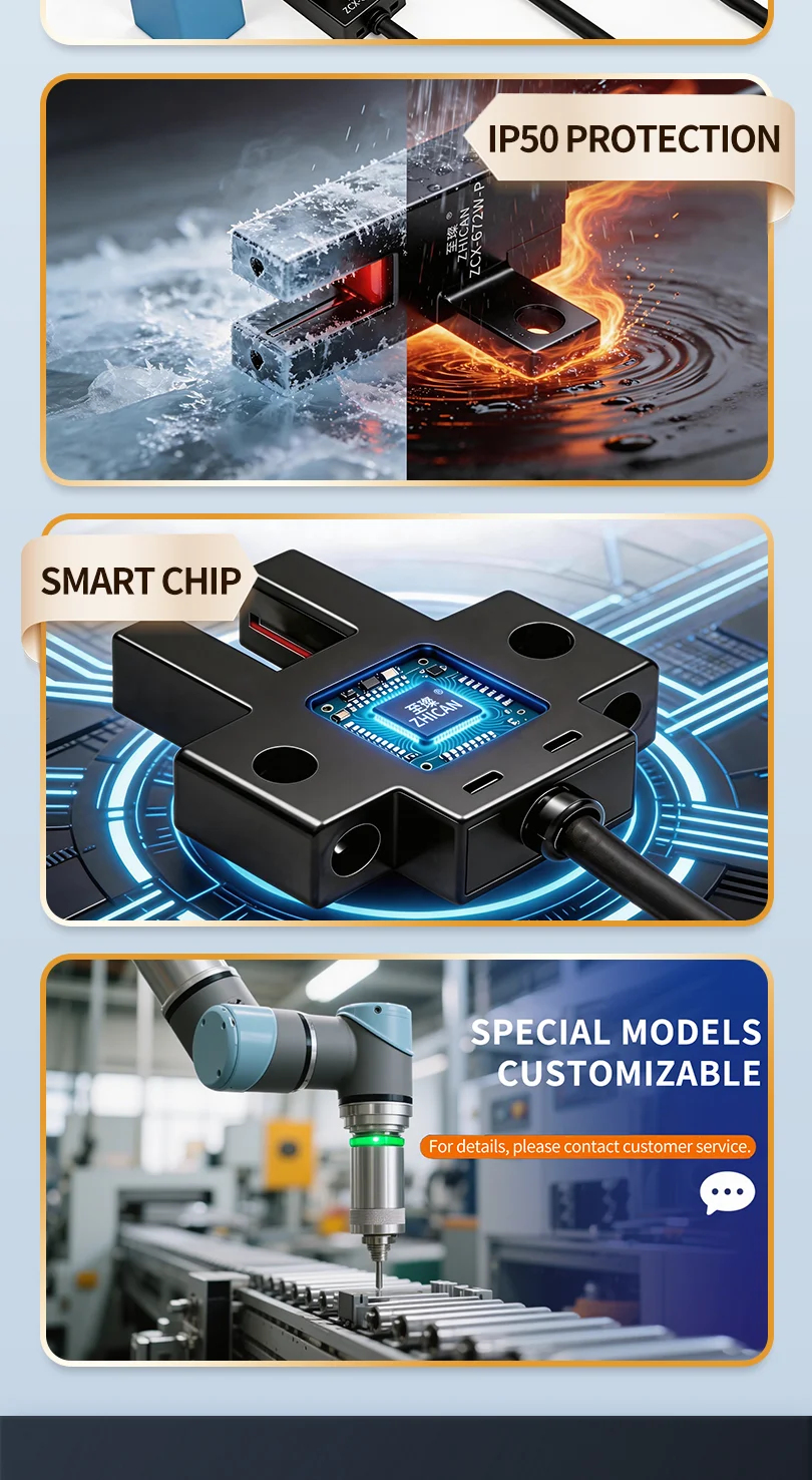 ZHICAN ZCX-670C 671W-N 672 673 674W-P Slot Photoelectric Sensor U Shaped Fork Detection Switch Limit Switch Sensor