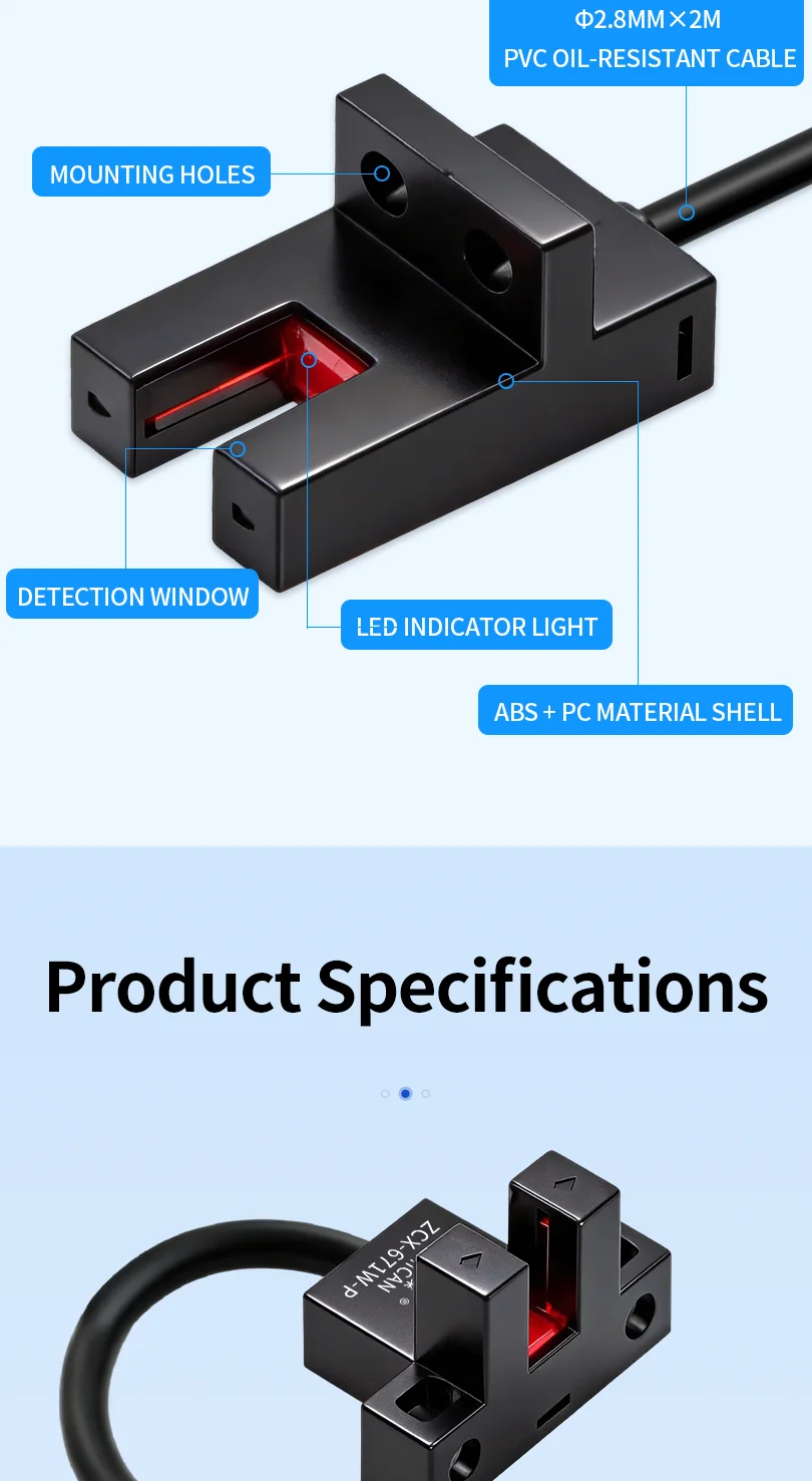 ZHICAN ZCX-670C 671W-N 672 673 674W-P Slot Photoelectric Sensor U Shaped Fork Detection Switch Limit Switch Sensor
