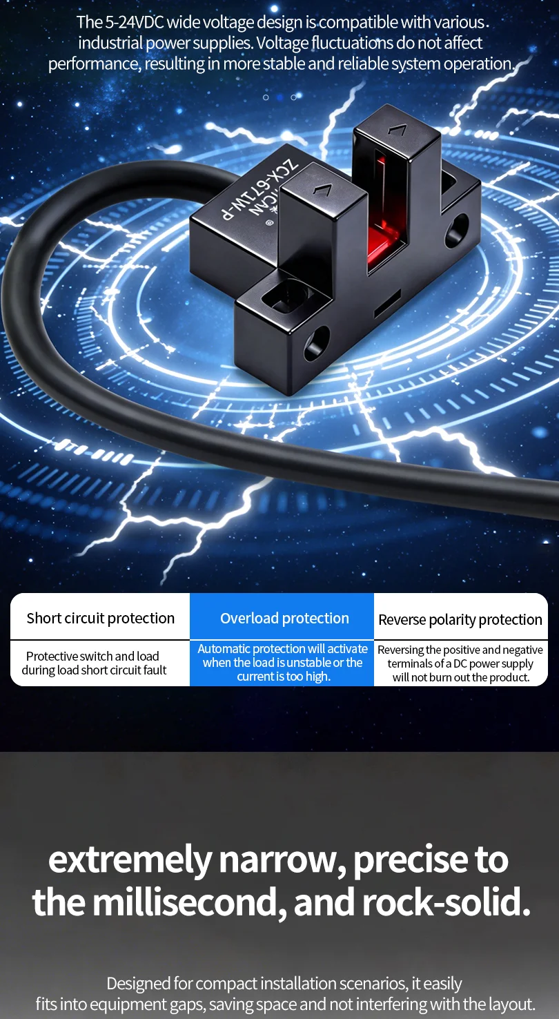 ZHICAN ZCX-670C 671W-N 672 673 674W-P Slot Photoelectric Sensor U Shaped Fork Detection Switch Limit Switch Sensor