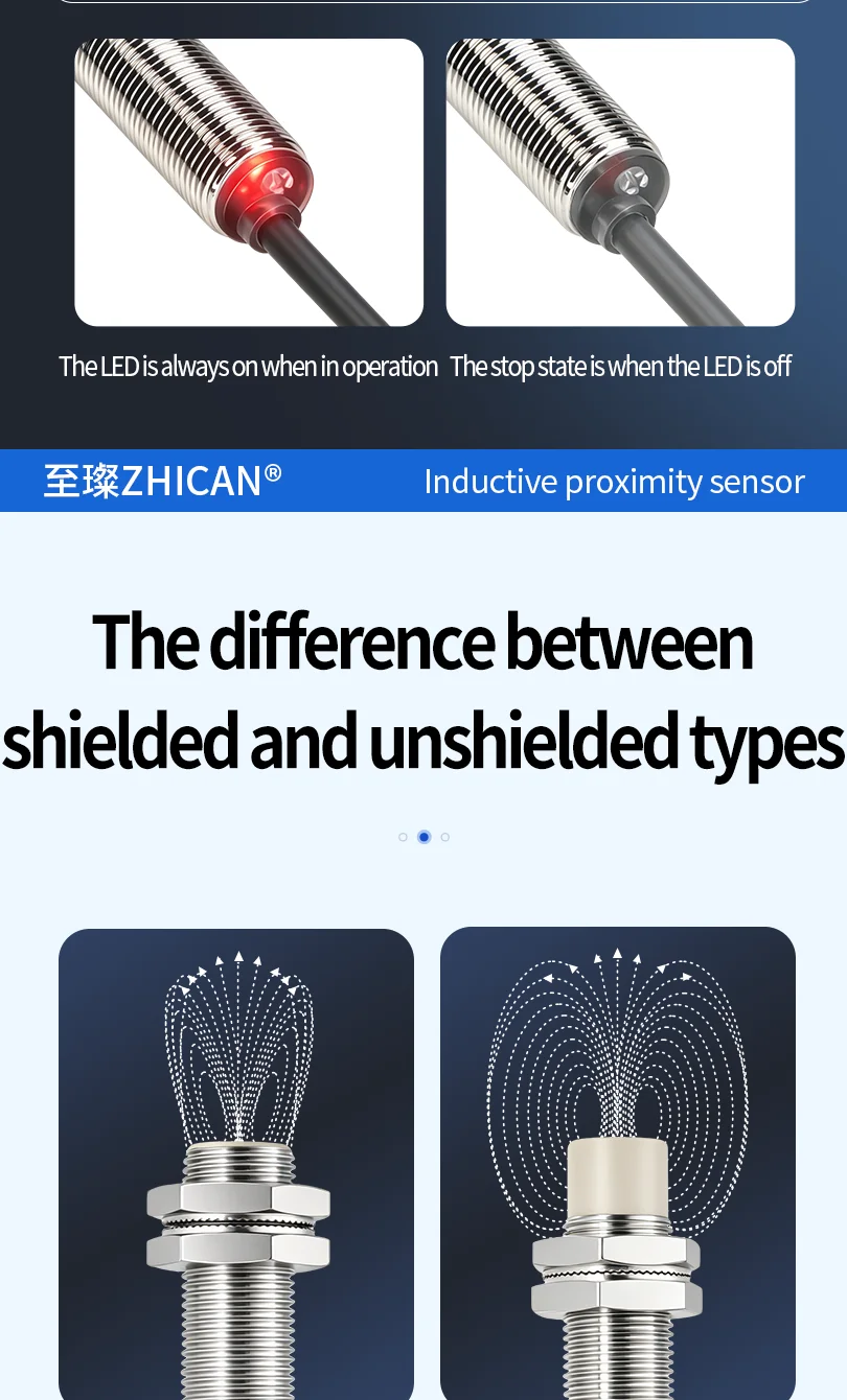 ZHICAN E2B M12 Inductive Proximity Sensor 10mm Long Distance NPN PNP NO NC 3 Wire 24V Metal Detection Switch