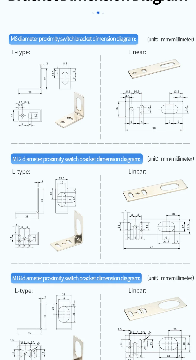 ZHICAN E2B M12 Inductive Proximity Sensor 10mm Long Distance NPN PNP NO NC 3 Wire 24V Metal Detection Switch