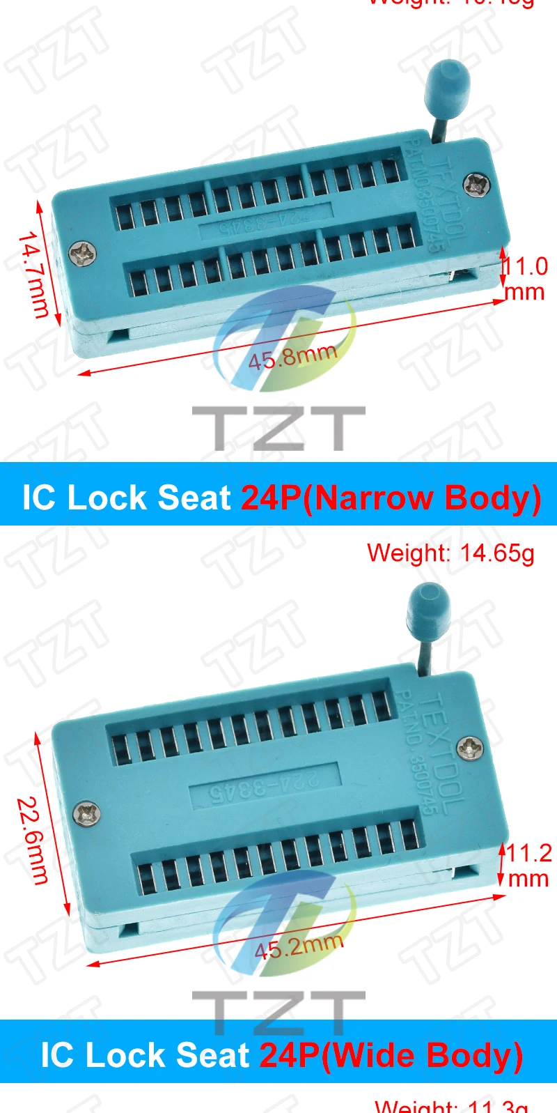 1pcs/lot 14 16 18 20 24 28 32 40 P Pin 2.54 MM Green Universal ZIF Socket Test Solder Type lock seat zif socket