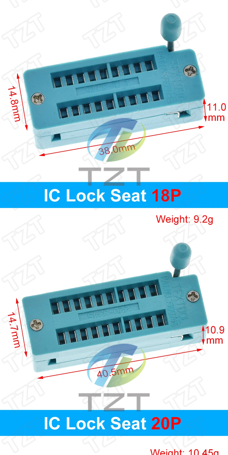 1pcs/lot 14 16 18 20 24 28 32 40 P Pin 2.54 MM Green Universal ZIF Socket Test Solder Type lock seat zif socket