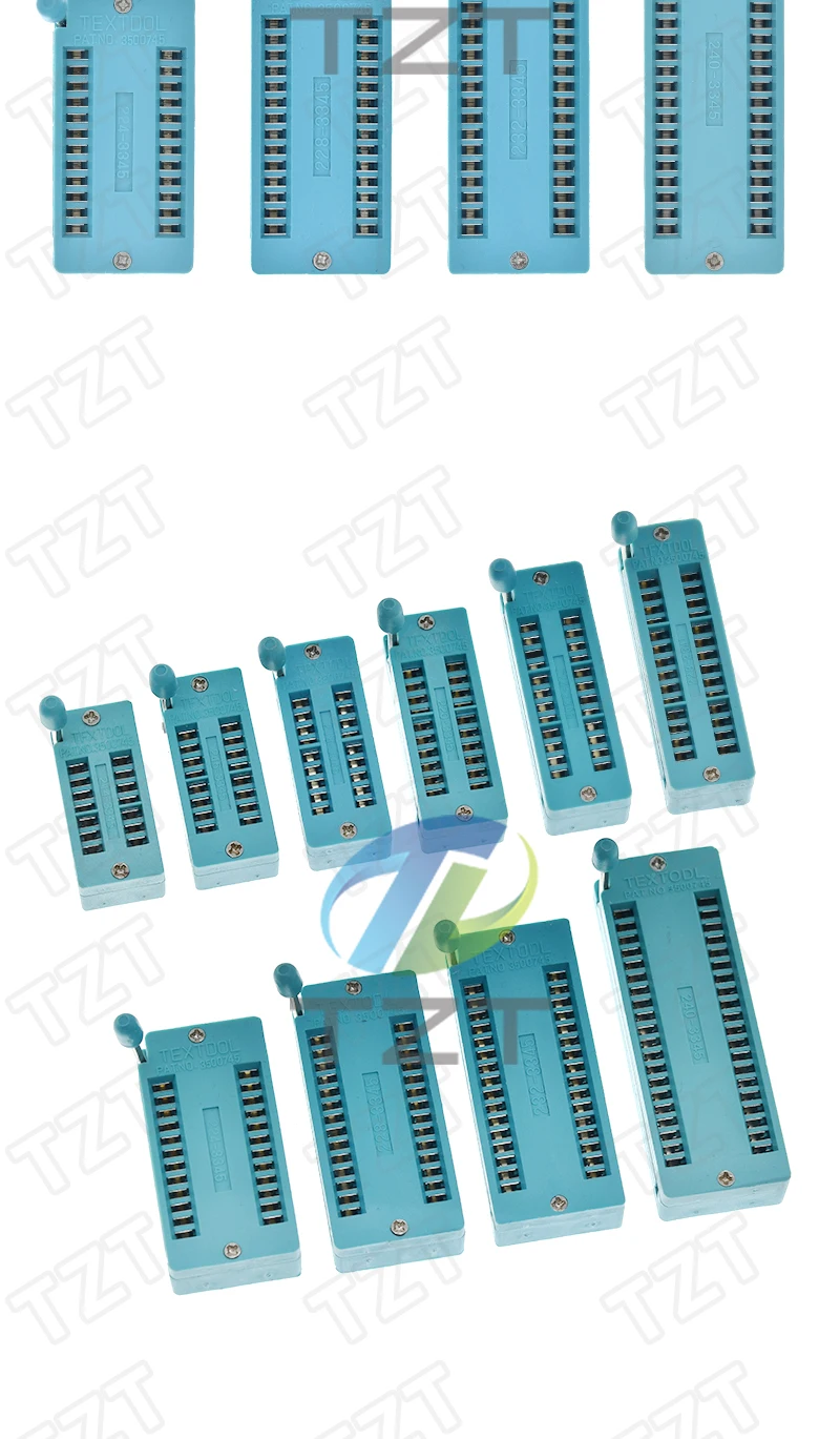 1pcs/lot 14 16 18 20 24 28 32 40 P Pin 2.54 MM Green Universal ZIF Socket Test Solder Type lock seat zif socket