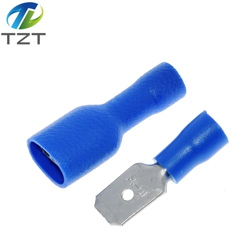 10pairs 6.3mm 16-14AWG Female Male Connector TZT  Insulated Crimp Blue Red Terminal-block FDFD2-250 MDD2-250