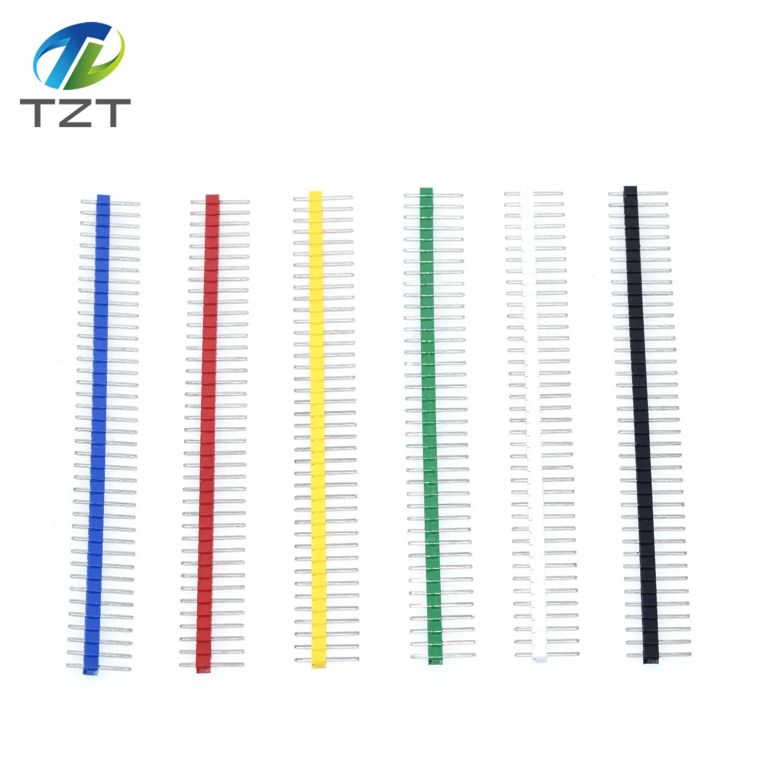 40Pin 1x40P 2.54MM Male Breakable Pin Header Strip 2.54 Long Blue Red White Green Yellow Connector 5 Colors kit