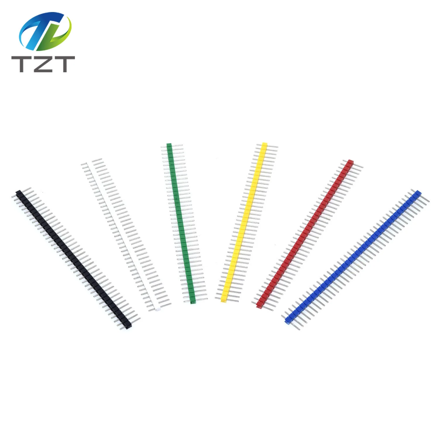 40Pin 1x40P 2.54MM Male Breakable Pin Header Strip 2.54 Long Blue Red White Green Yellow Connector 5 Colors kit