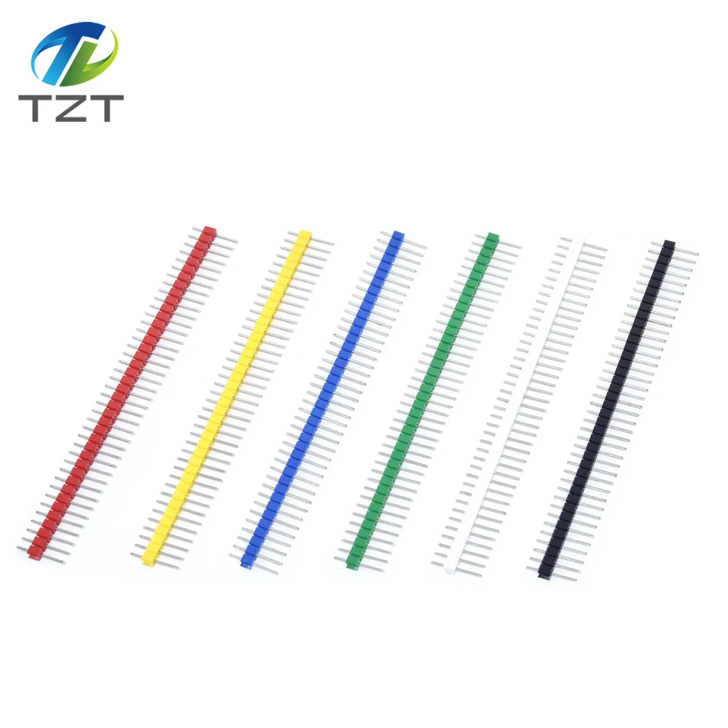 40Pin 1x40P 2.54MM Male Breakable Pin Header Strip 2.54 Long Blue Red White Green Yellow Connector 5 Colors kit