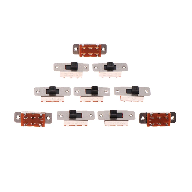 10Pcs 6P SS23F19 Solder Pin 2 Position Slide Switch High Current Car Refrigerator Vacuum Cleaner Electric Vehicle Switch
