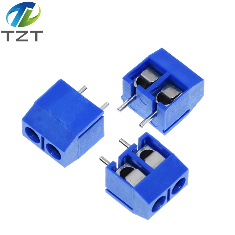 TZT 20pcs KF301-2P 301-2P 2 Pin Plug-in Screw Terminal-Block Connector 5.08mm Pitch 2 Pin Screw Terminal-Block good