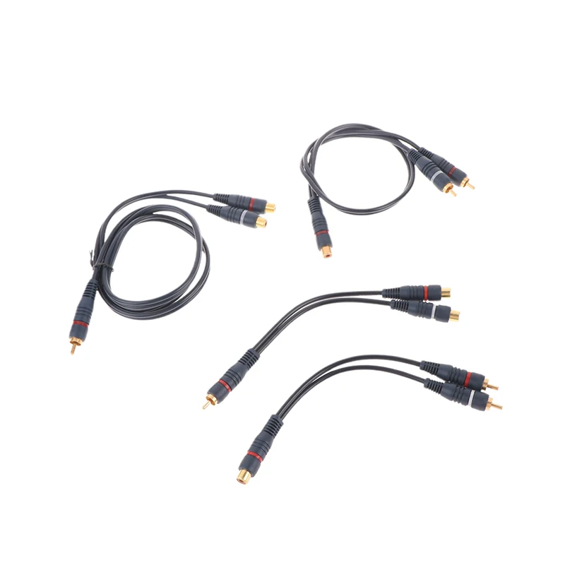 Brand New Distributor Converter Speaker Gold Cable Cord Line Cooper Wire 2RCA Female To 1 RCA Male Splitter Cable Audio Splitter