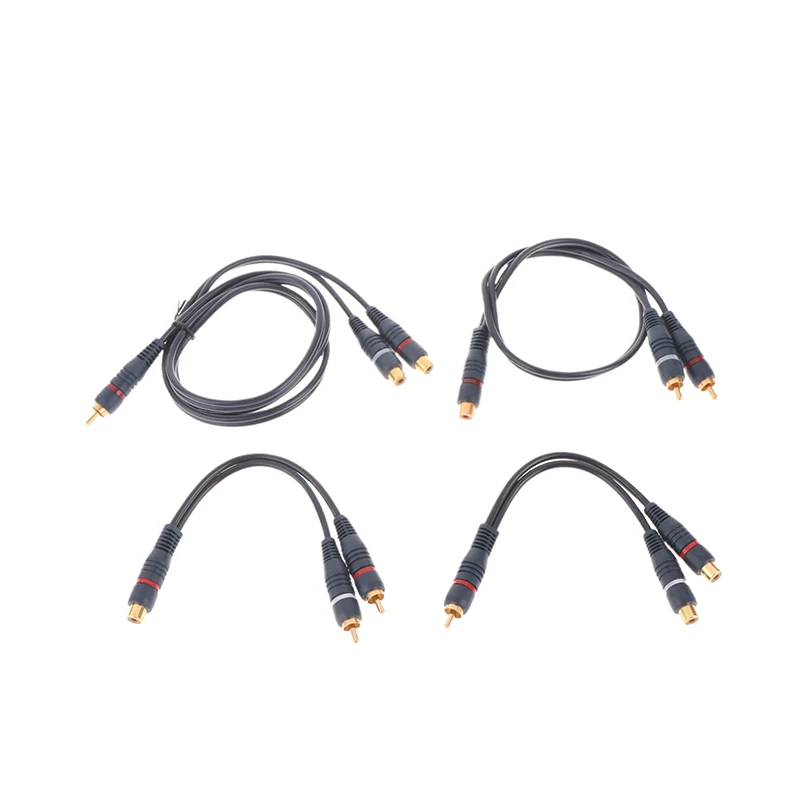Brand New Distributor Converter Speaker Gold Cable Cord Line Cooper Wire 2RCA Female To 1 RCA Male Splitter Cable Audio Splitter