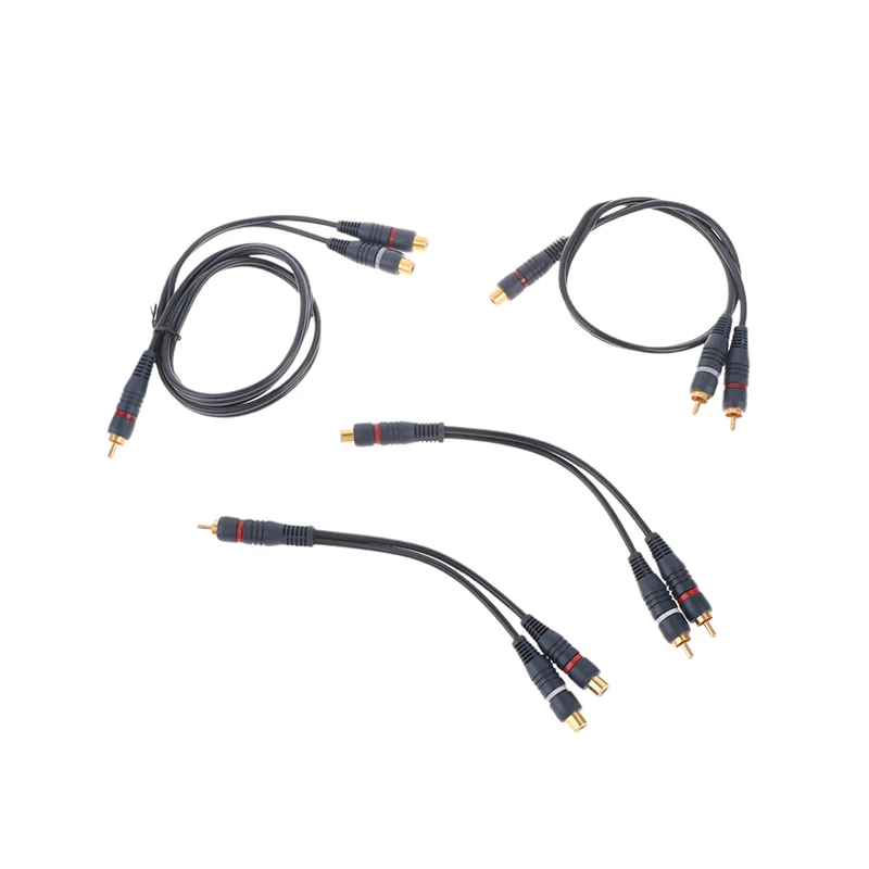 Brand New Distributor Converter Speaker Gold Cable Cord Line Cooper Wire 2RCA Female To 1 RCA Male Splitter Cable Audio Splitter