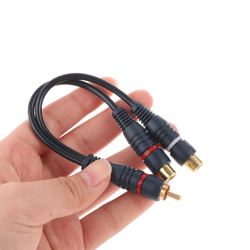 Brand New Distributor Converter Speaker Gold Cable Cord Line Cooper Wire 2RCA Female To 1 RCA Male Splitter Cable Audio Splitter