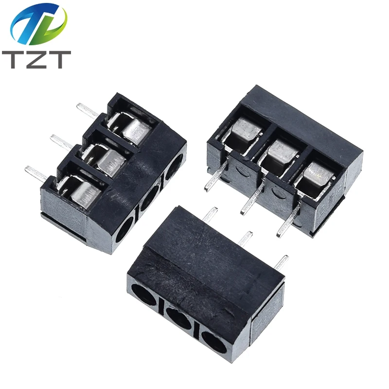 10PCS KF301- 3P screw 5.0mm terminal-block 3 Pin Spliceable terminal-block Connector Black Red And Blue