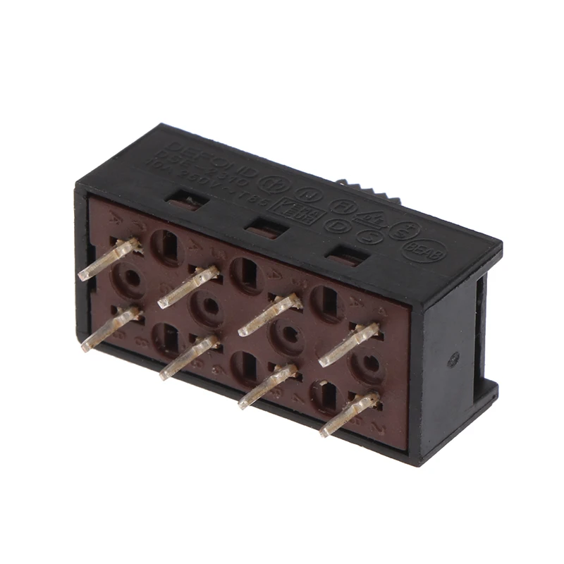 2Pcs DSE-2310 Pointed Pins 8 Feet 3 Files 10A250V Toggle Switch Black Slide Switch Hair Dryer Switch Module