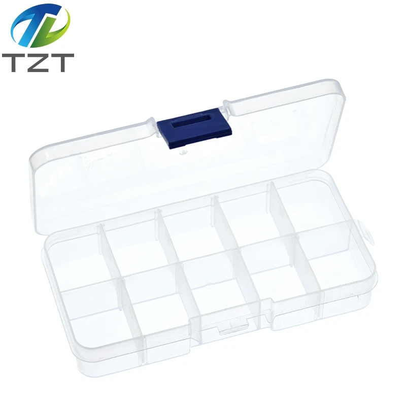 1/3PCS 10 Grid canbe remove transparent plastic small box kit