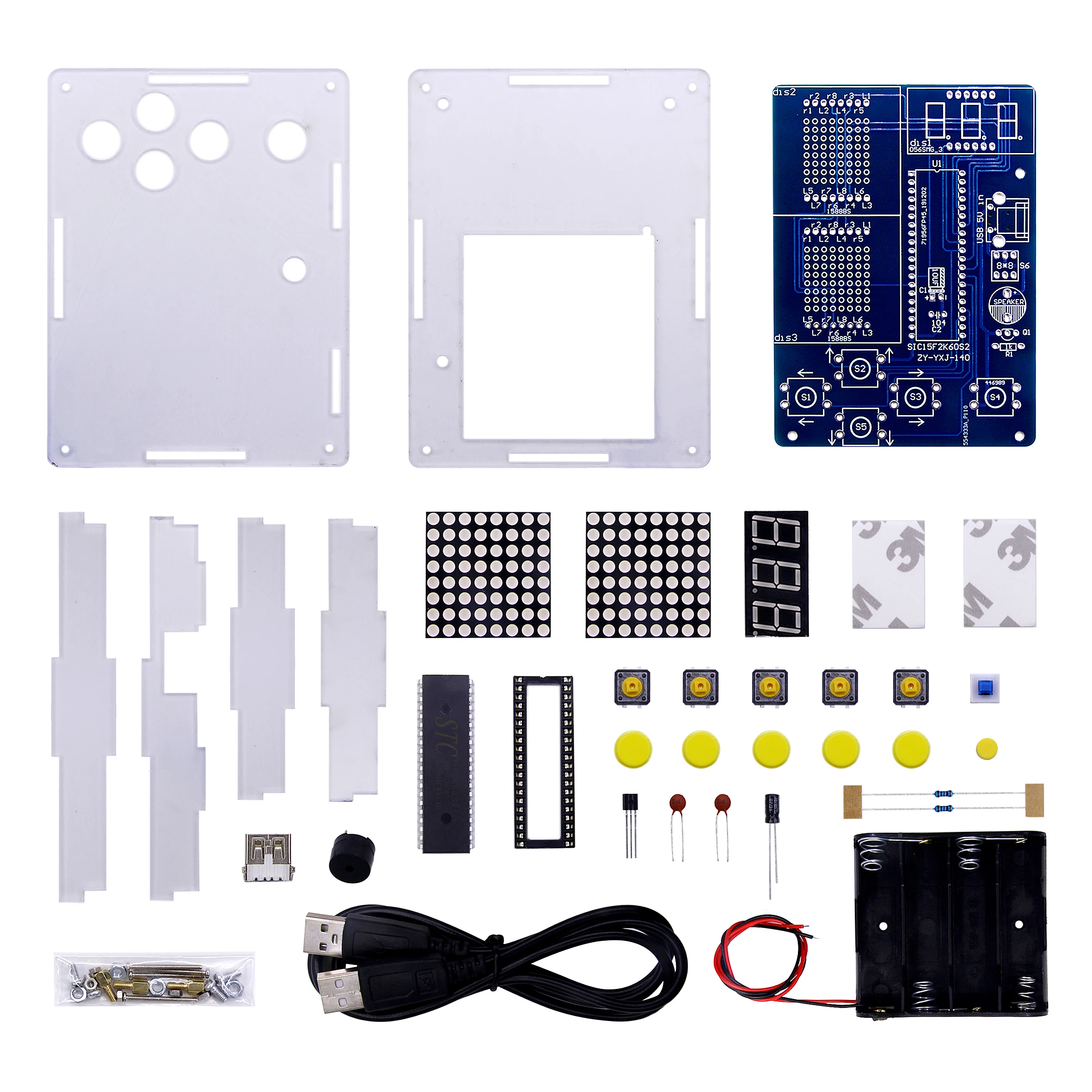 Pixel Game Console Production Kit 51 Microcontroller Game Console DIY Parts