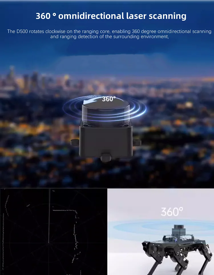 Distance measuring scanner LDROBOT factory  Multiple series Lidar sensor LD14P=D200 Kit，D500 lidar kit ,D800 lidar kit etc.