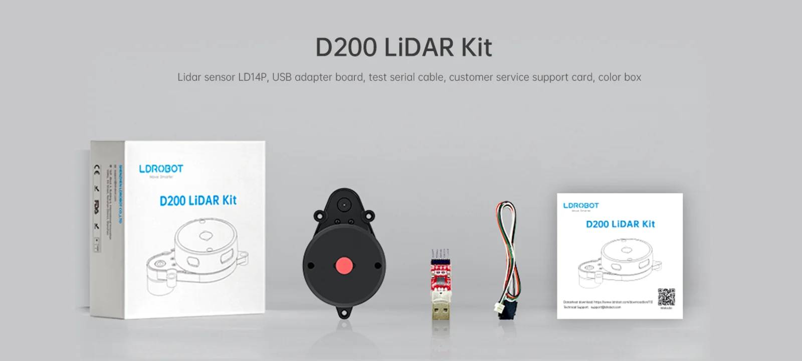 Distance measuring scanner LDROBOT factory  Multiple series Lidar sensor LD14P=D200 Kit，D500 lidar kit ,D800 lidar kit etc.