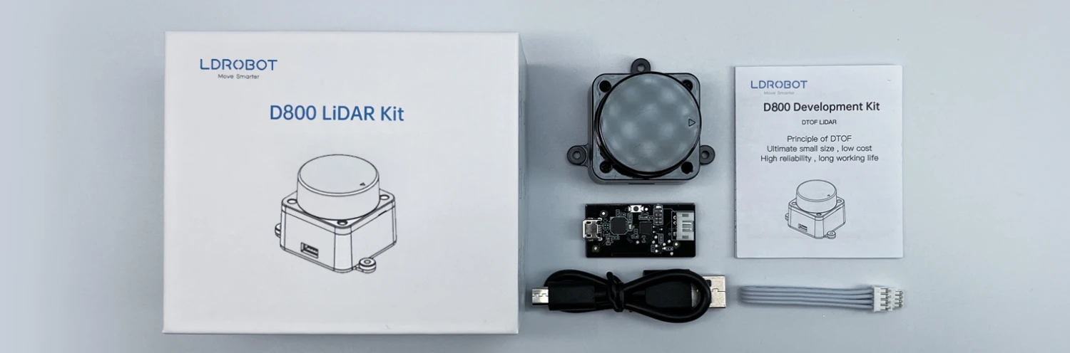 Distance measuring scanner LDROBOT factory  Multiple series Lidar sensor LD14P=D200 Kit，D500 lidar kit ,D800 lidar kit etc.