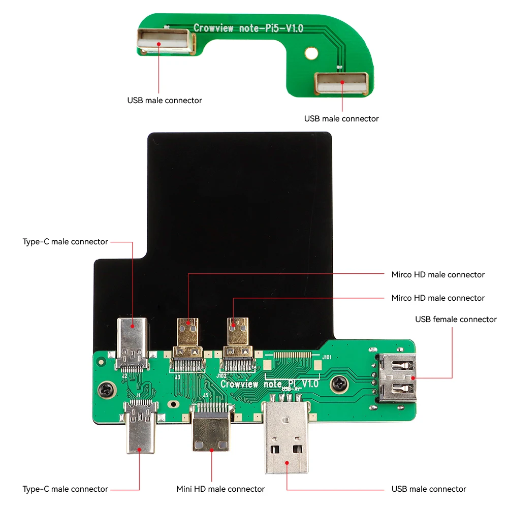Elecrow CrowView Note Bridge Board , Plug and Play, No Driver Required for Jetson Nano Dev Kit or Raspberry Pi 5