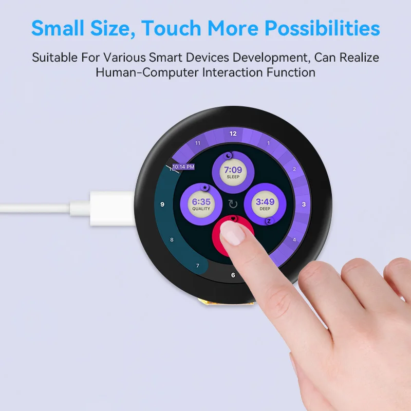 CrowPanel 1.28 inch Round IPS LCD Display Capacitive Touch SPI Screen 240*240 ESP32-C3 for LVGL/PlatformIO/Micro Python