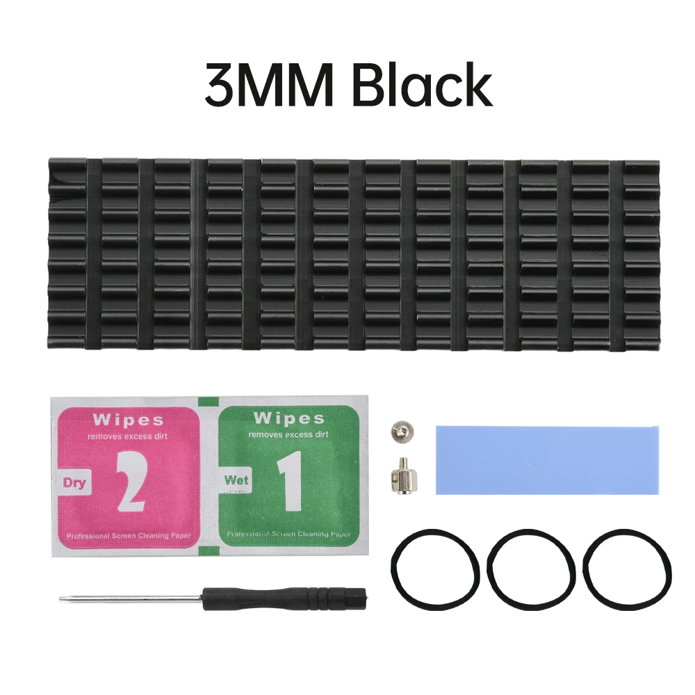 M.2 SSD Heatsink Heat 3/6MM Thickness Slotted Aluminum Heat Sink M2 SSD Cooling Kit for M.2 NGFF 2280 Solid State Drives PC