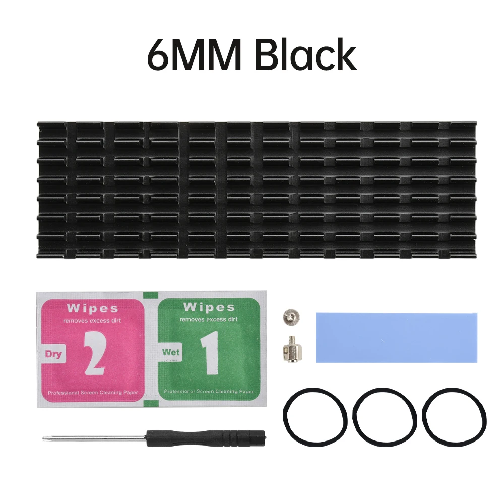 M.2 SSD Heatsink Heat 3/6MM Thickness Slotted Aluminum Heat Sink M2 SSD Cooling Kit for M.2 NGFF 2280 Solid State Drives PC