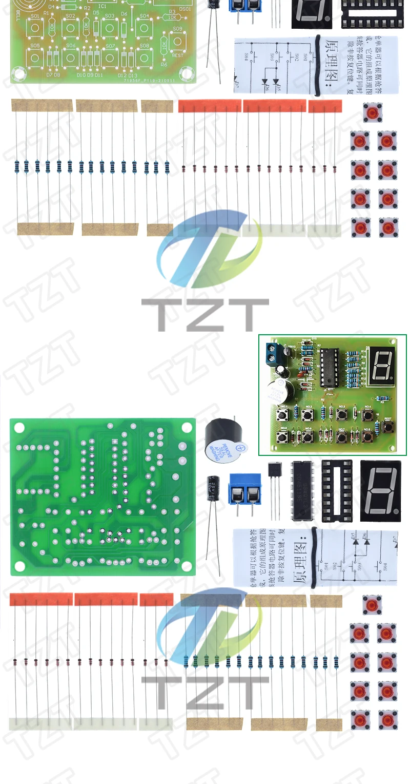 Eight Person Responder Diy Kit 8 Channel Answering Teaching Practice Welding CD4511 8Bit Answer Device Suite Electronic Training