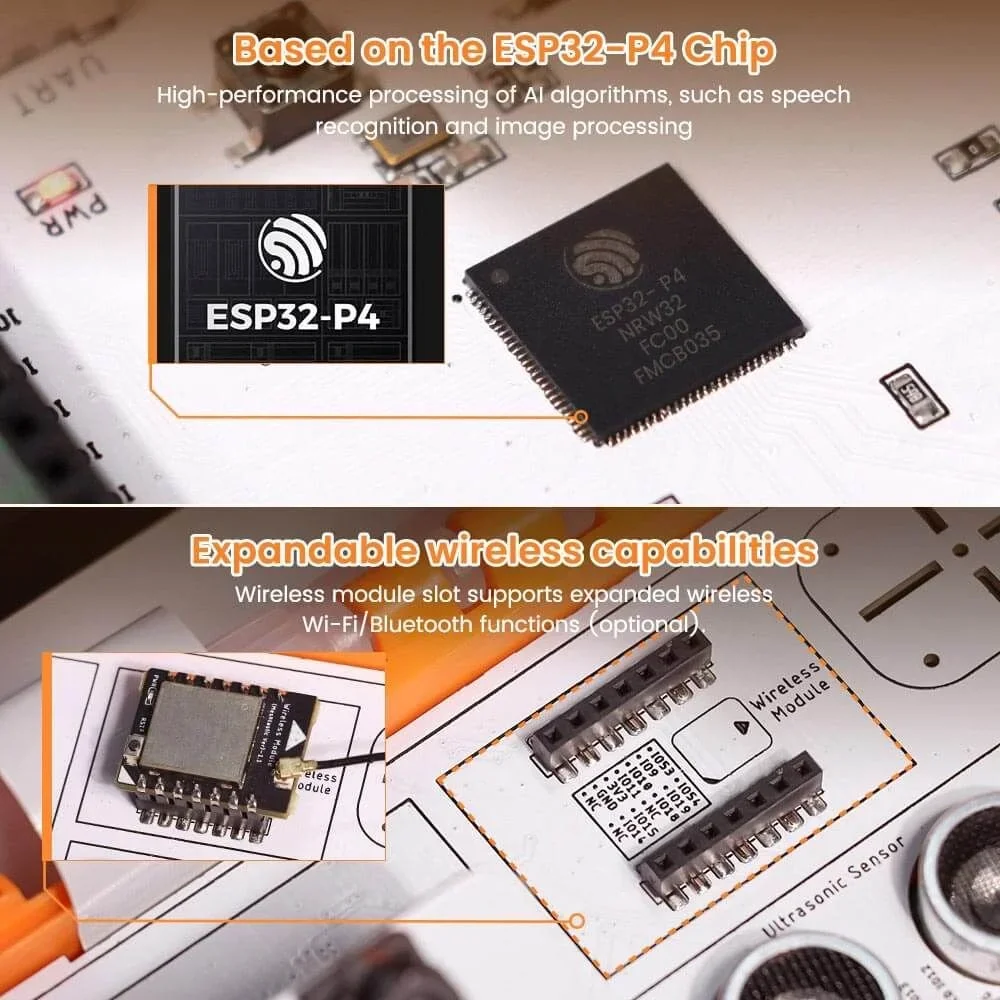 ESP32-P4 Starter Kit All-in-one Design For ESP32 DIY Electronic 16 Modules and AI Lessons Supports C/C++ Programming
