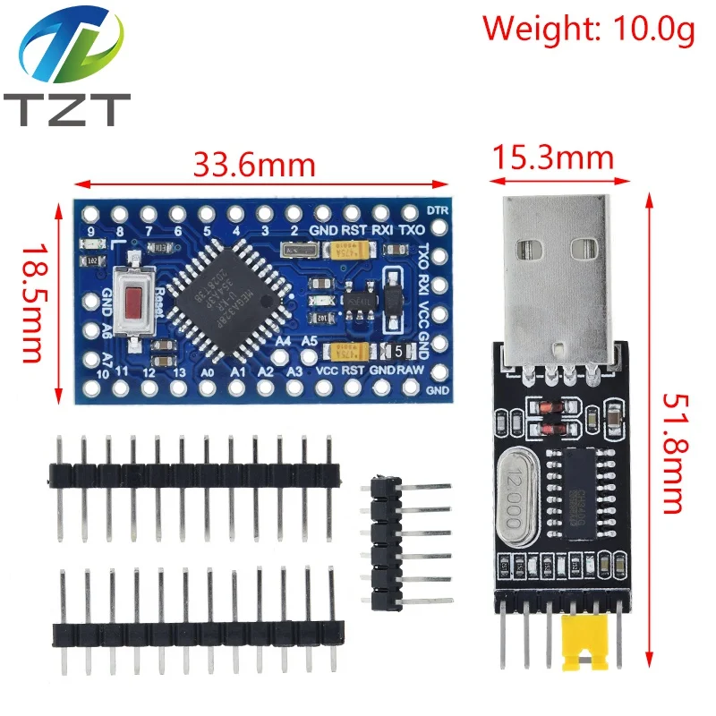 1/3PCS Pro mini Atmega328P Pro Mini 328 Mini ATMEGA328 3.3V 8MHz 5V 16Mhz for Arduino Compatible Nano CP2102 FT232RL