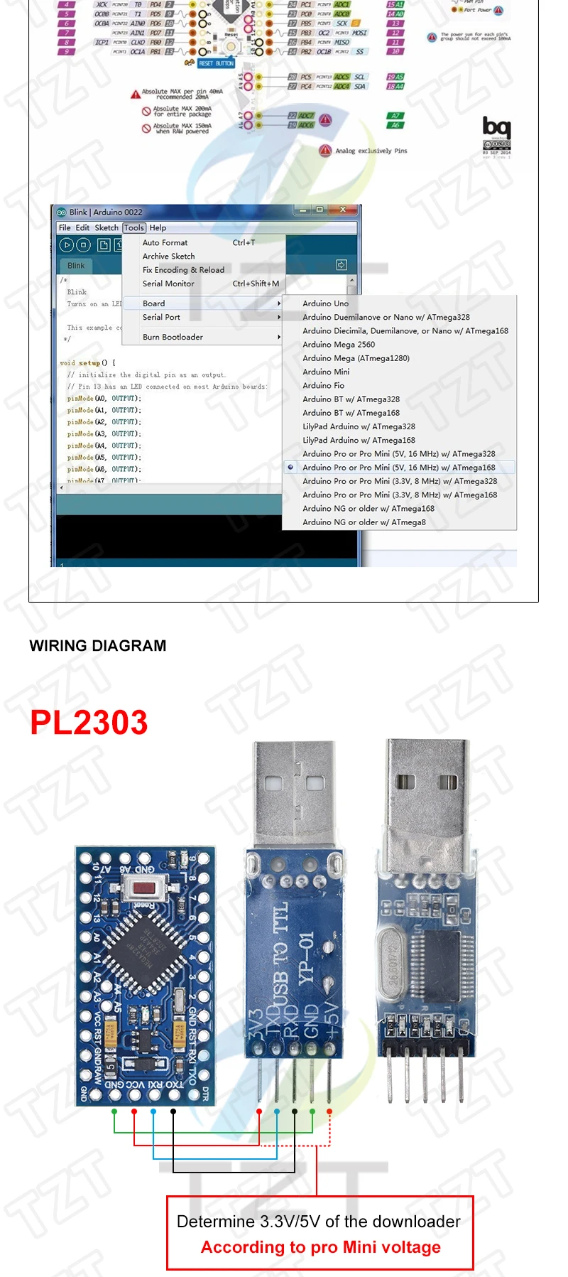 1/3PCS Pro mini Atmega328P Pro Mini 328 Mini ATMEGA328 3.3V 8MHz 5V 16Mhz for Arduino Compatible Nano CP2102 FT232RL
