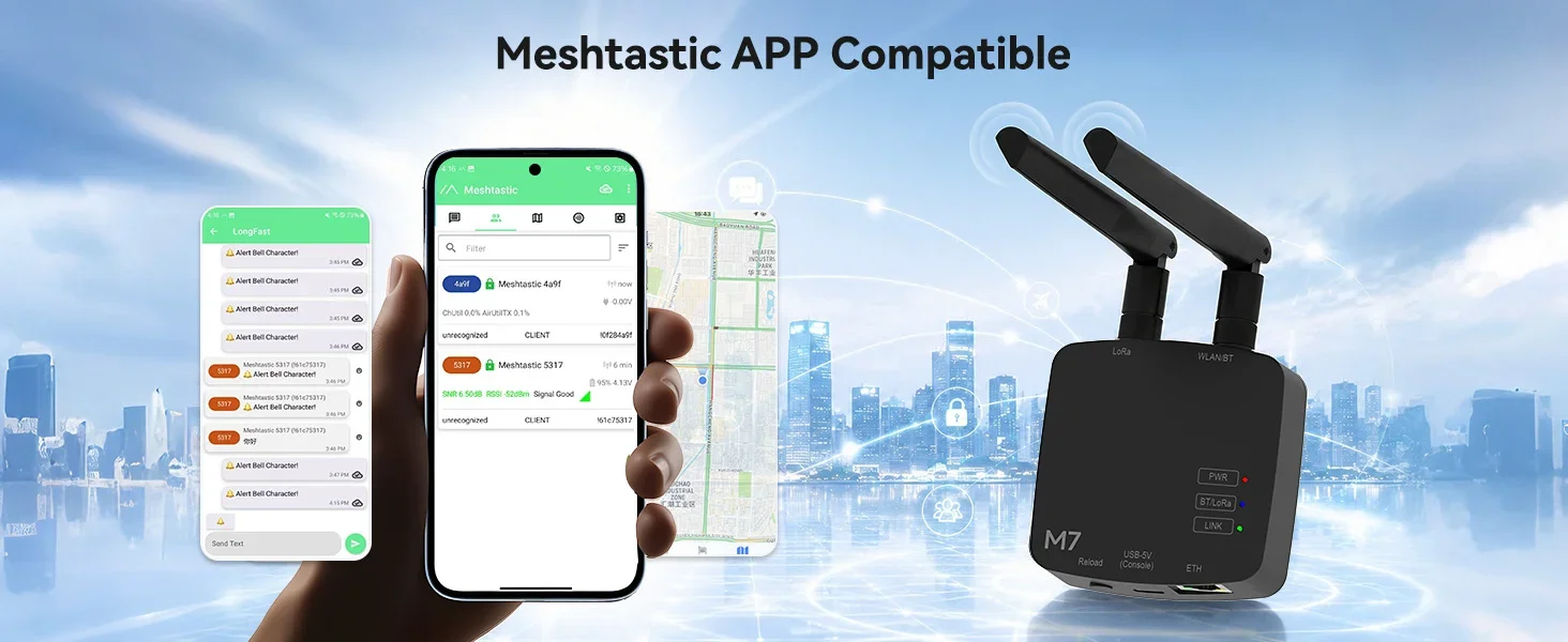 ThinkNode M7 Meshtastic Wireless Communication Gateway with PoE Power Support Antenna Included Powered by ESP32-S3 LR1110