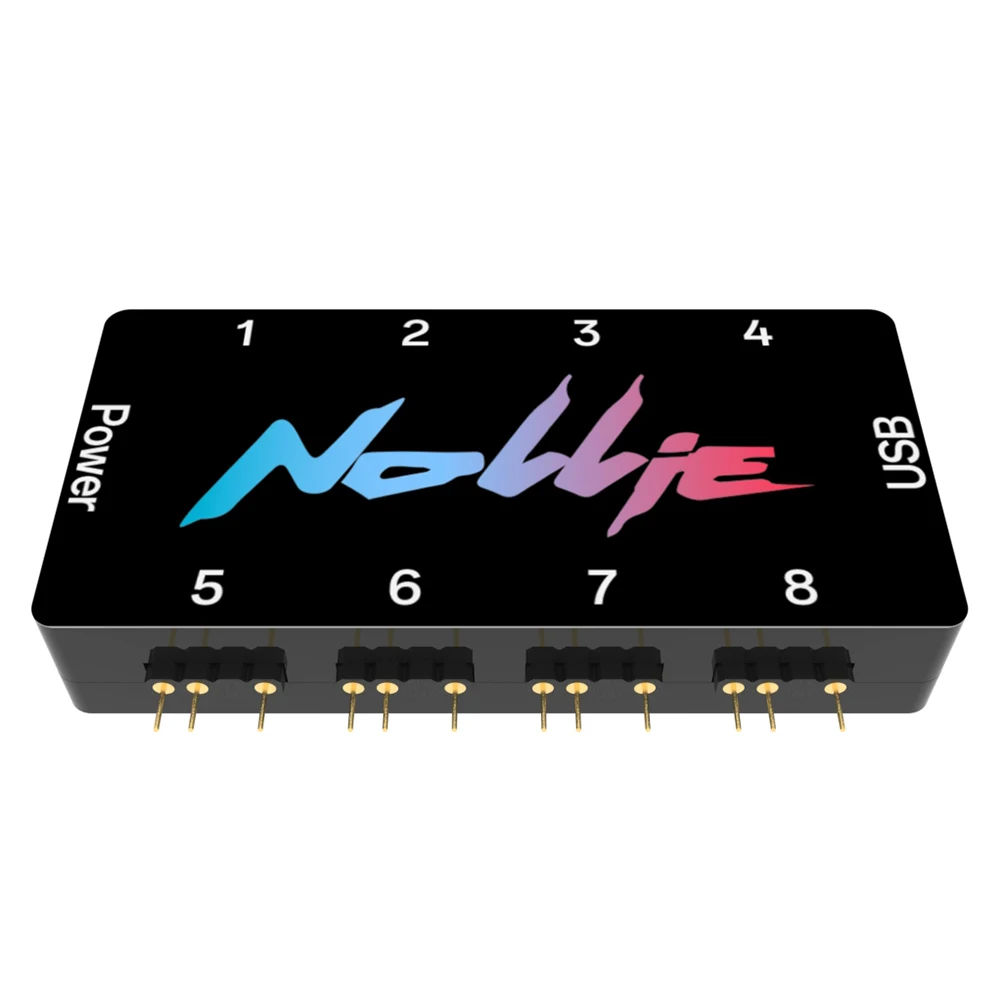 Nollie SignalRGB OpenRGB Universal 5V 3PIN ARGB Asynchronous Controller for Extended Motherboard Interface 8/16 Way ARGB Fan Hub