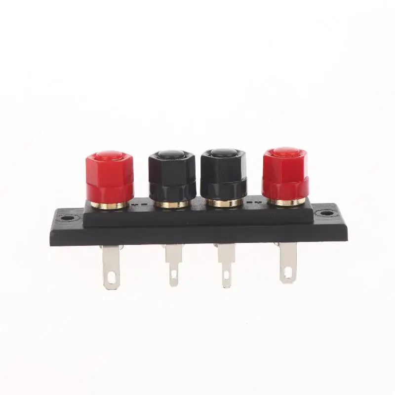 1Pcs Audio Accessories Speaker Amplifier Chassis Terminal Output Four-Position Terminal Soundbox Speaker Gold Wiring Board
