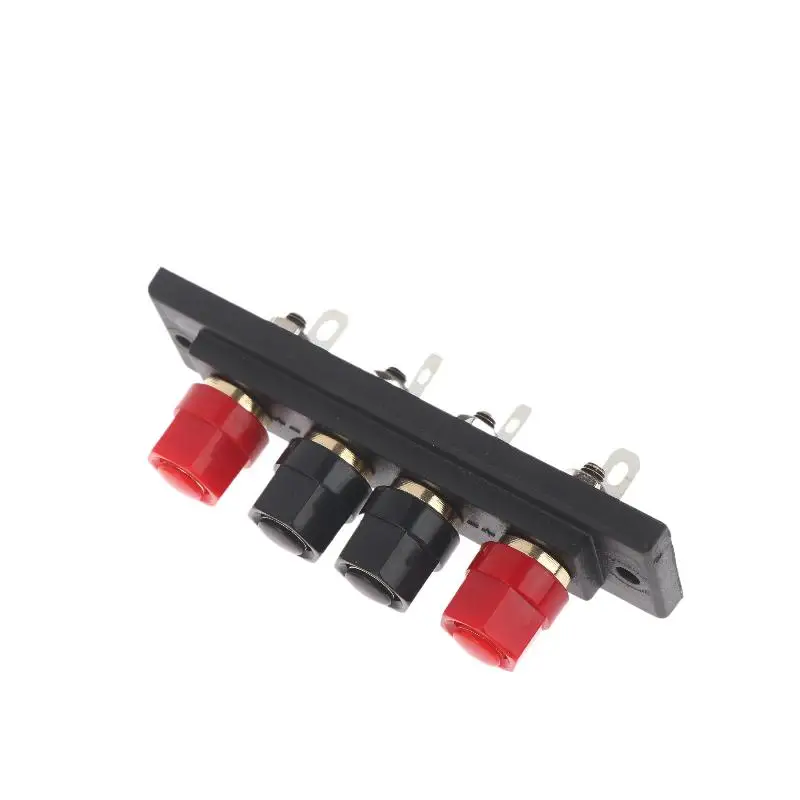 1Pcs Audio Accessories Speaker Amplifier Chassis Terminal Output Four-Position Terminal Soundbox Speaker Gold Wiring Board