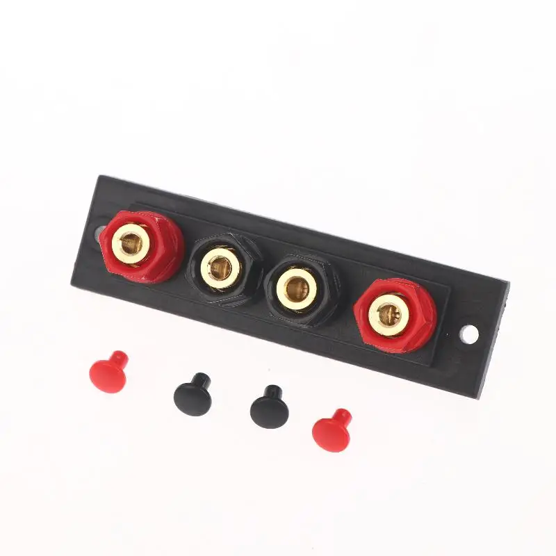 1Pcs Audio Accessories Speaker Amplifier Chassis Terminal Output Four-Position Terminal Soundbox Speaker Gold Wiring Board