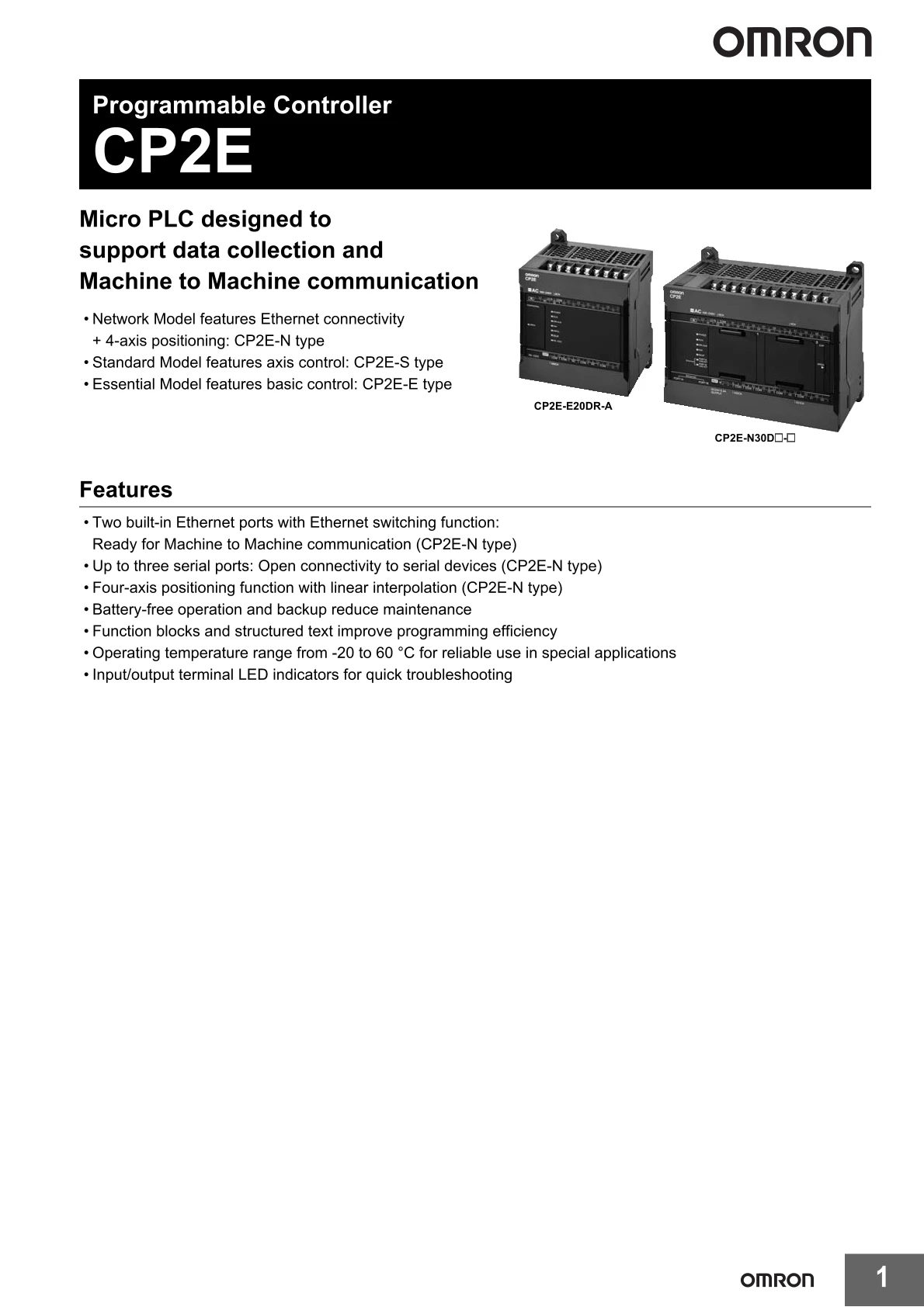 Original Omron PLC CP2E-N14DR-D CP2E-N20DR-D CP2E-N20DT-D CP2E-N30DR-D CP2E-N40DR-D CP2E-N40DT-D CP2E-N60DT-D Programmable Logic