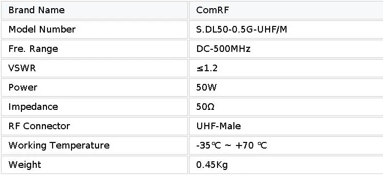 UHF 50W 500MHz Dummy Load/Termination Load PL259 Male M