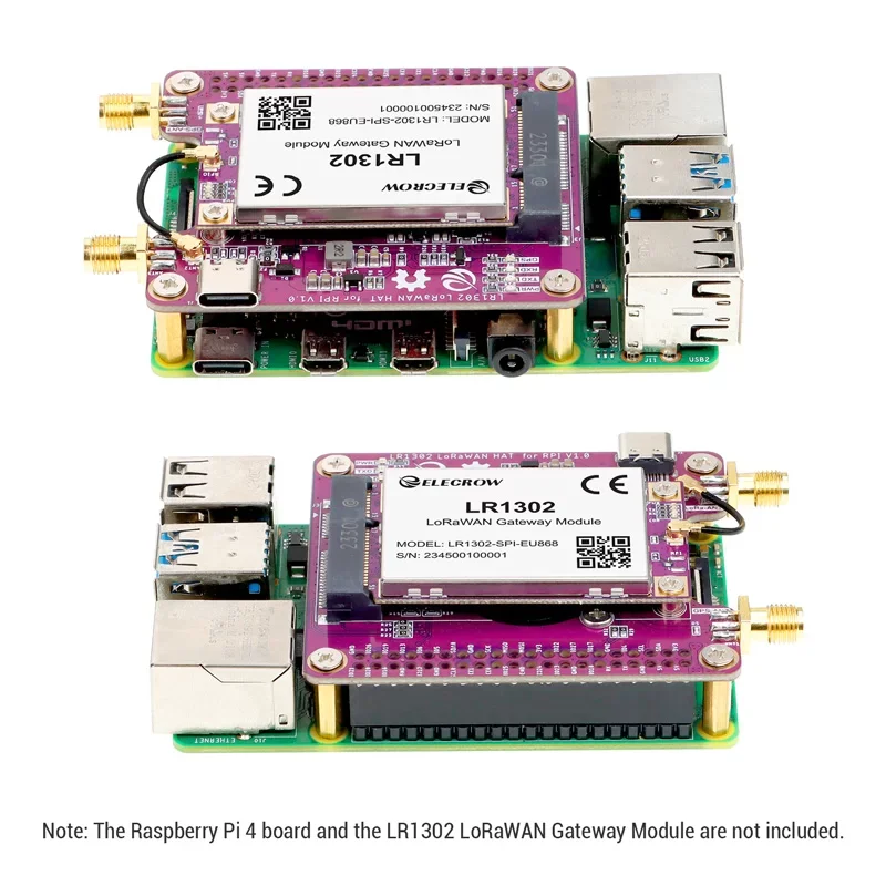 Elecrow LR1302 LoRaWAN Hat for RPI 868M/915MHz Antenna SX1302 GPS+BD Long Range Module Support RaspberryPi 1 2 3 4 5 Series