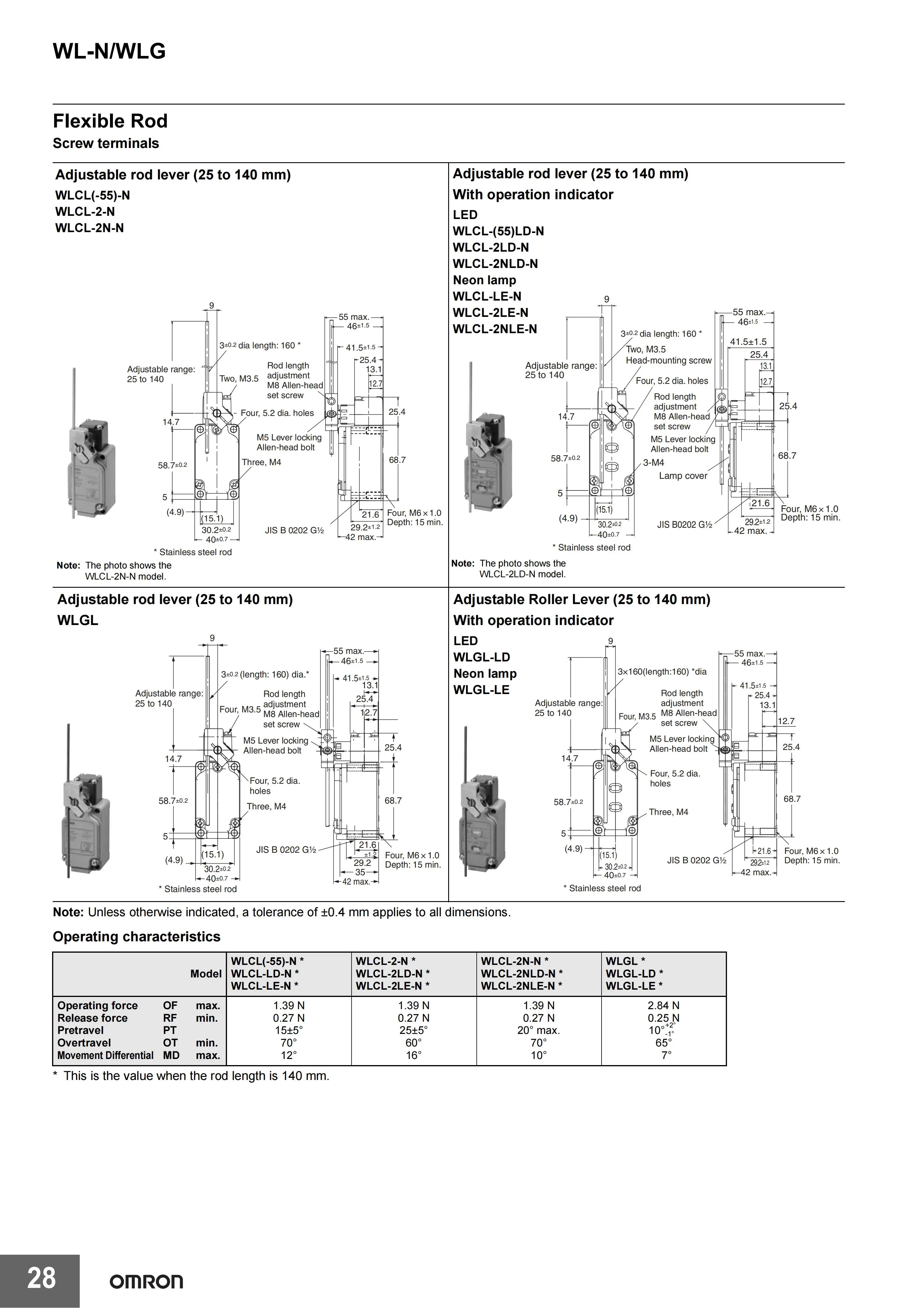 Omron Limit Switch WLCA2 WLCA2-2-N WLCA2-N WLCA2-2N