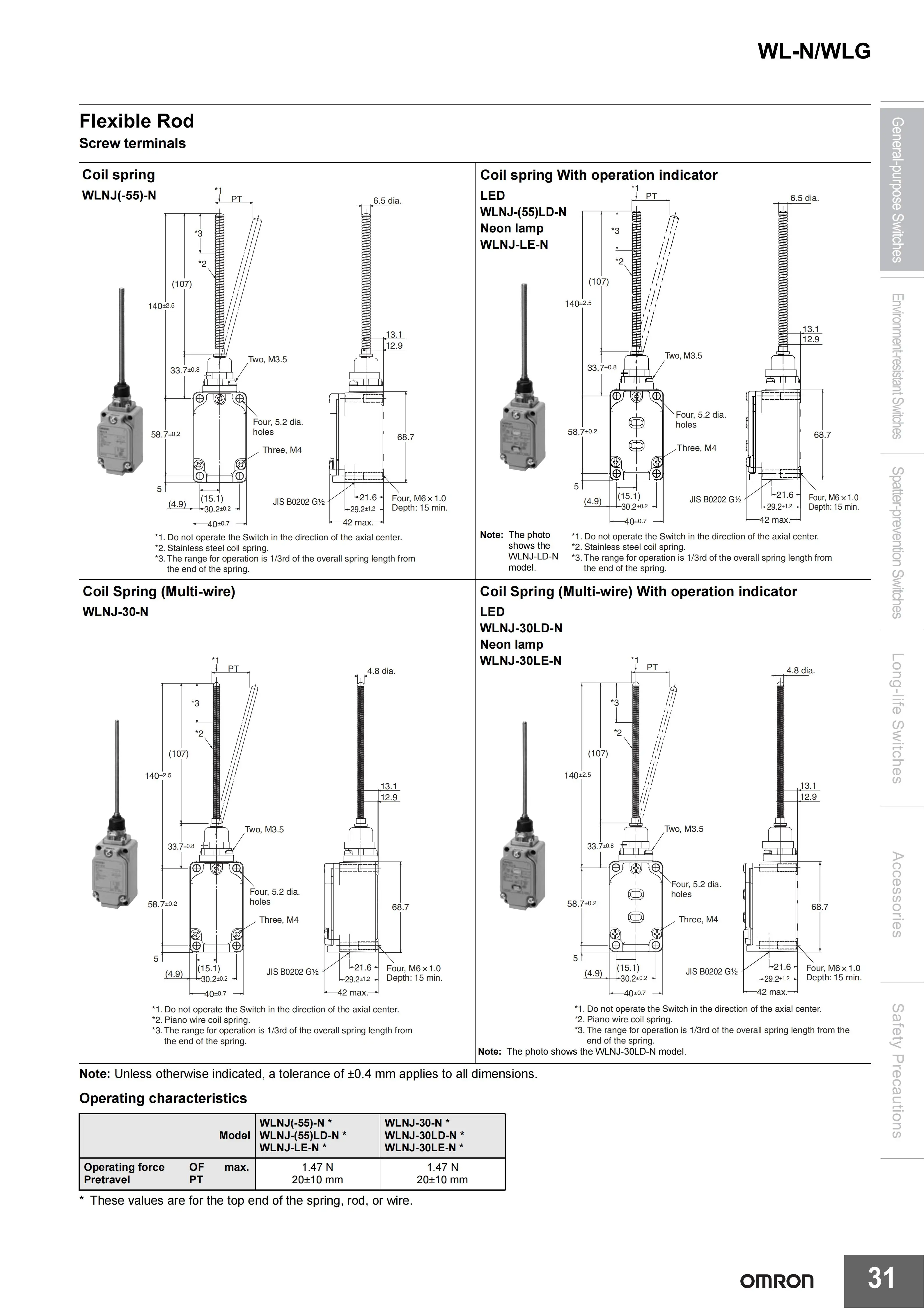 Omron Limit Switch WLCA2 WLCA2-2-N WLCA2-N WLCA2-2N