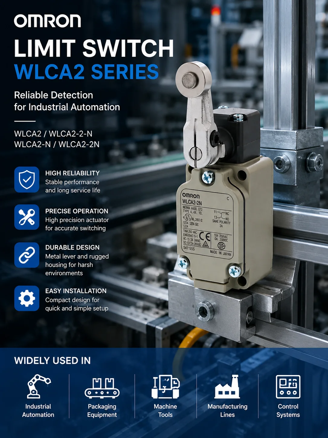 Omron Limit Switch WLCA2 WLCA2-2-N WLCA2-N WLCA2-2N