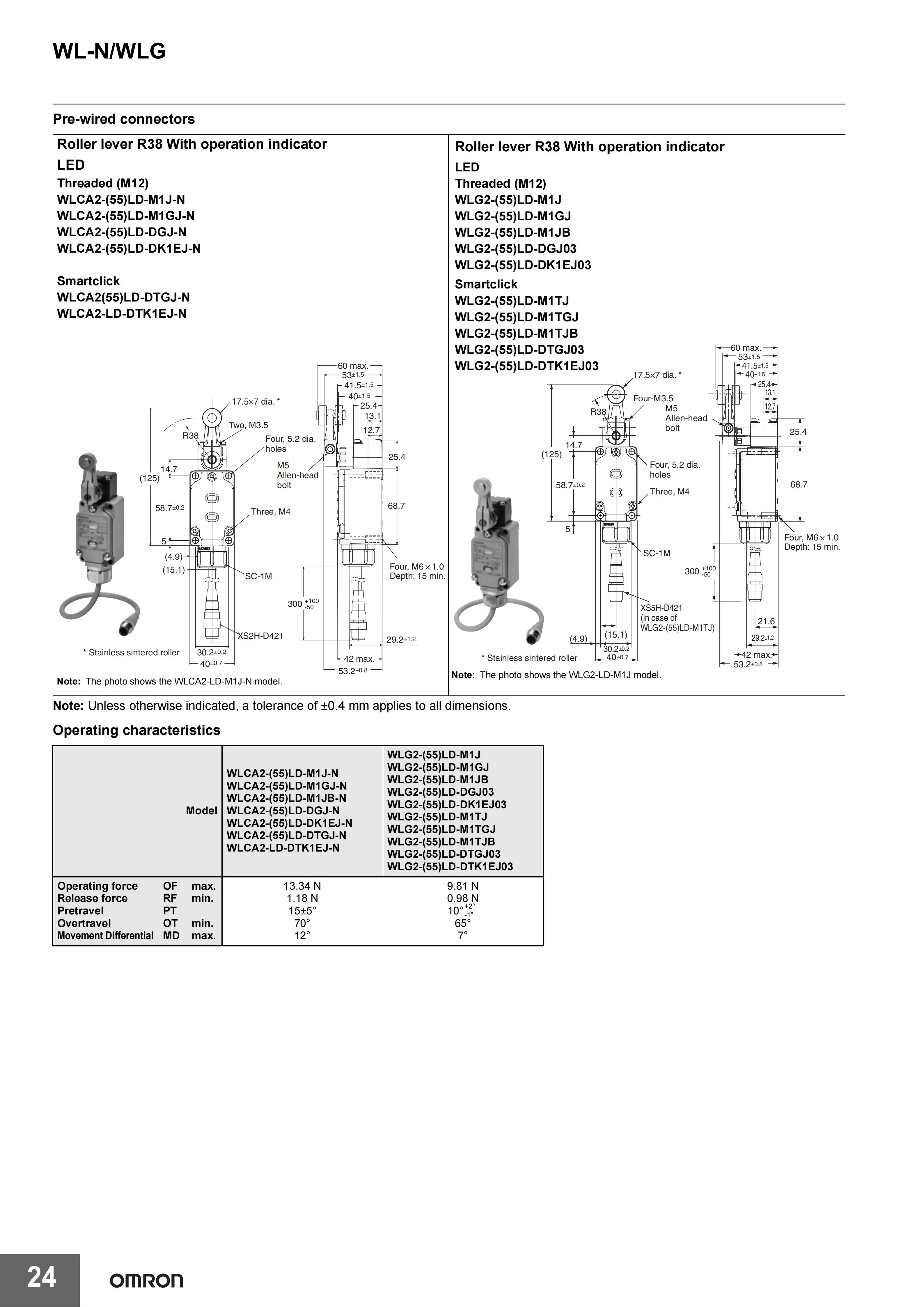 Omron Limit Switch WLCA2 WLCA2-2-N WLCA2-N WLCA2-2N