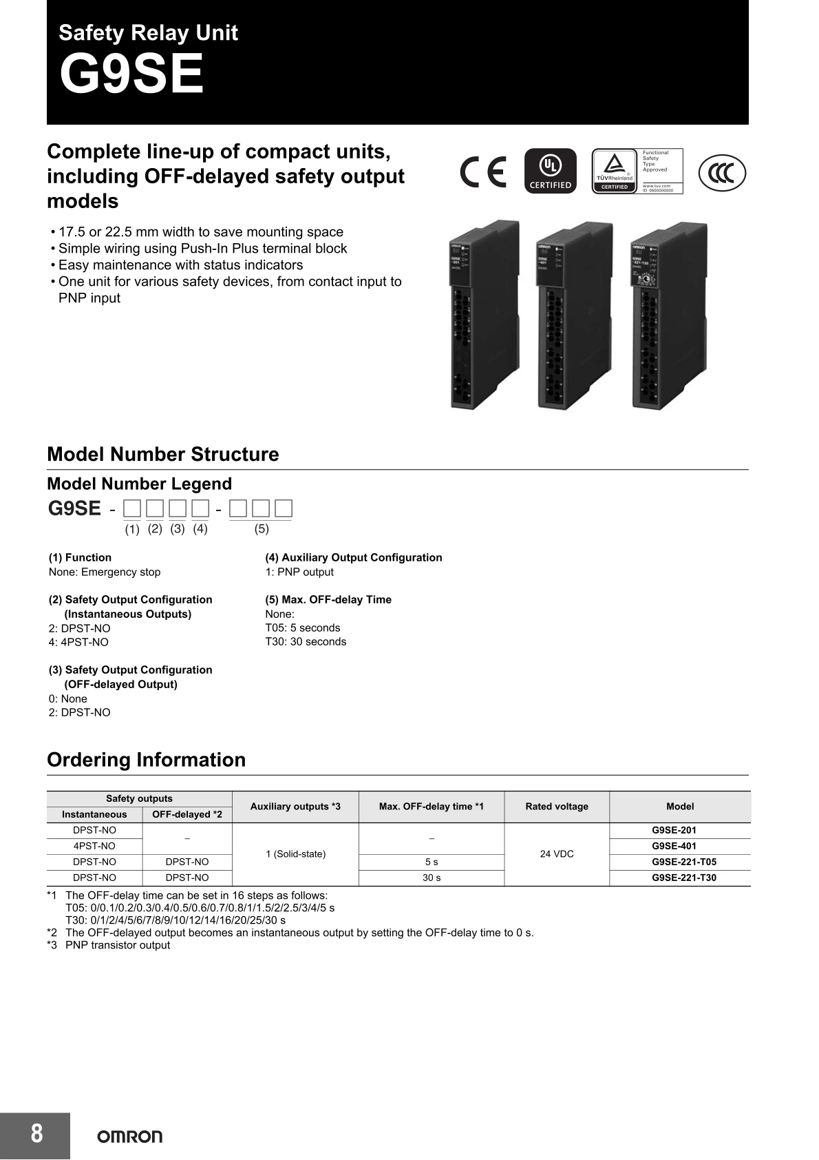 Original OMRON G9SE Series Safety Relay Unit G9SE-201 G9SE-221-T05 G9SE-221-T30 G9SE-401 DC24V Industrial Safety Control Module