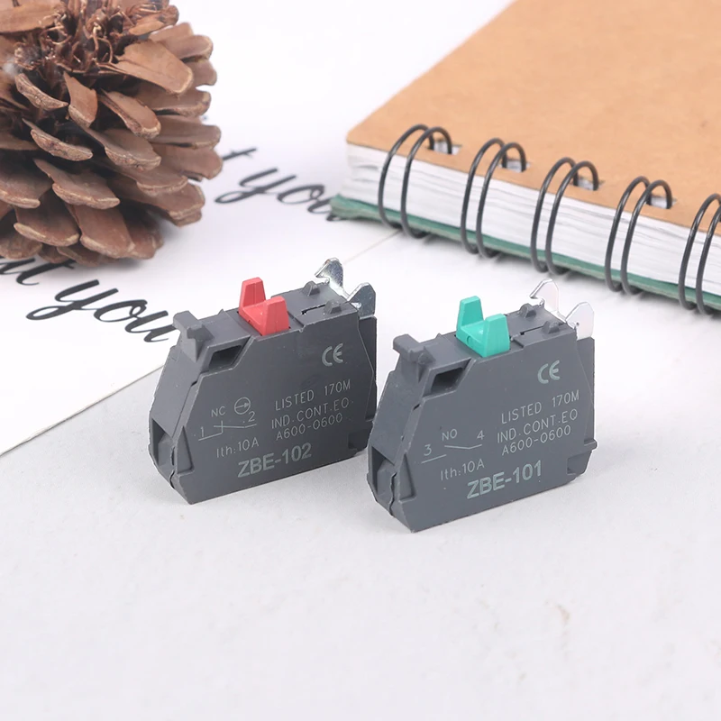 1Pcs XB4-XB5 High-strength Flame-retardant Contact Base 101- one Normally Open ZBE-102- one Normally Closed
